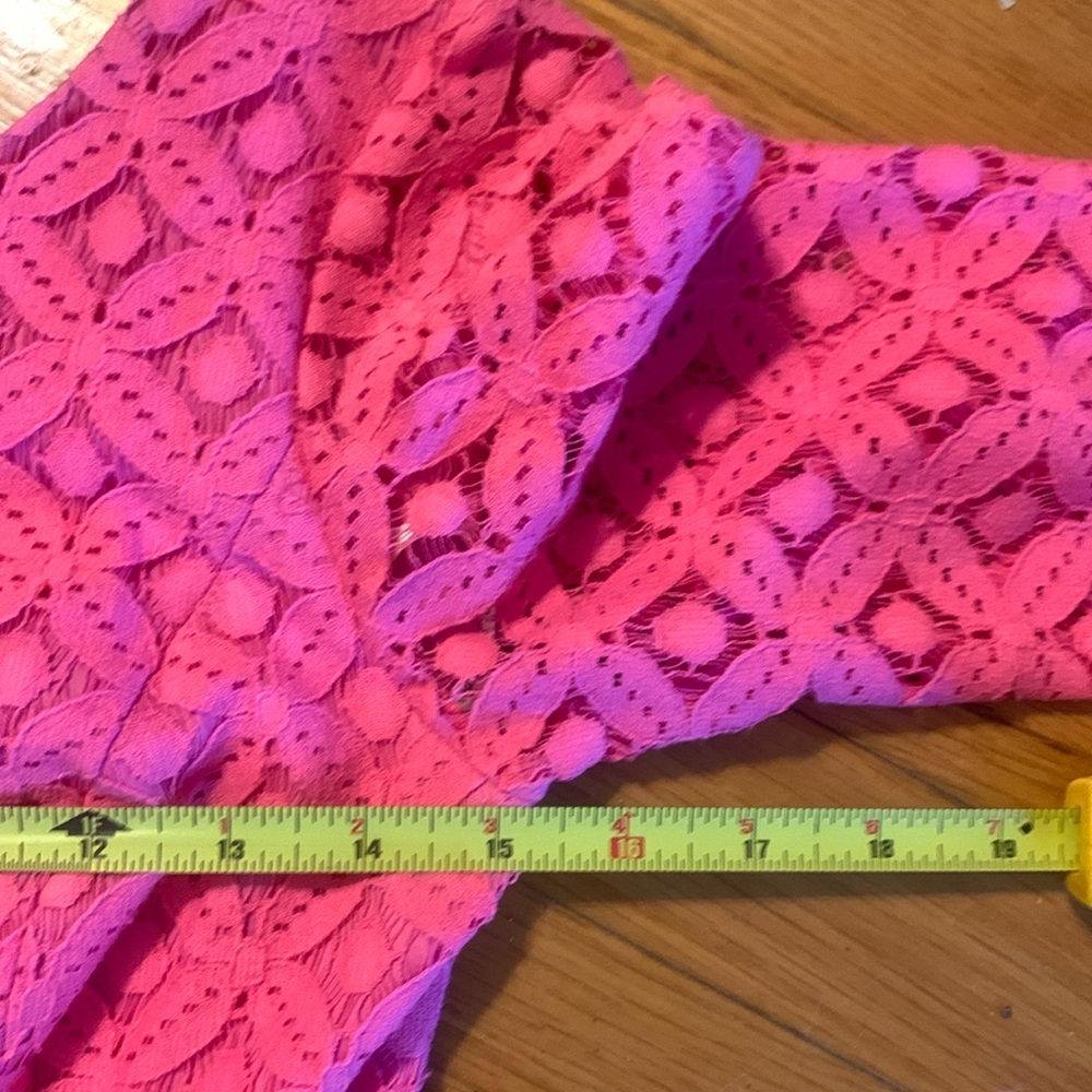 LILLY PULITZER FUCHSIA BARBIE PINK LACE DRESS - Picture 10 of 13